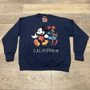 NWT Vintage 90s Disney Unlimited Mickey Mouse California Blue Large Sweatshirt